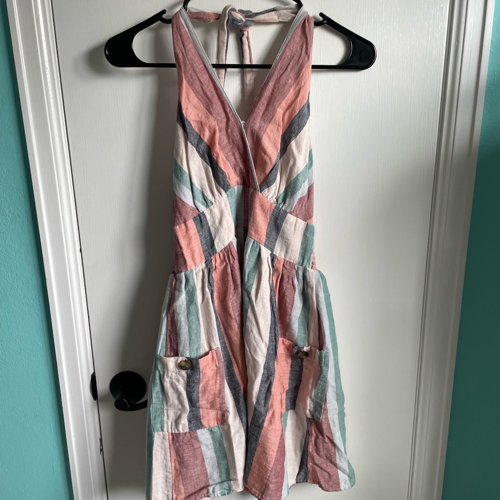 American Eagle Outfitters Multicolor Striped Halter Dress